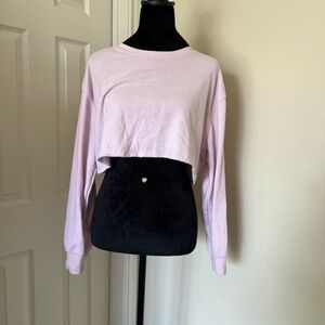 Forever 21 Pink Long Sleeve Crop T-Shirt